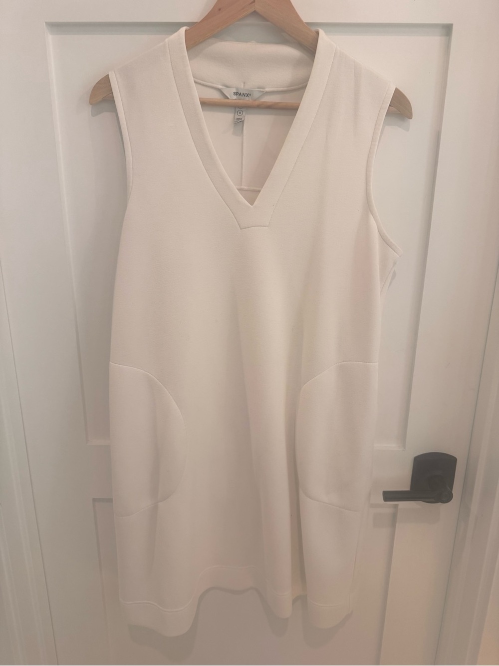 SPANX V-Neck Sleeveless Dress in Ivory White